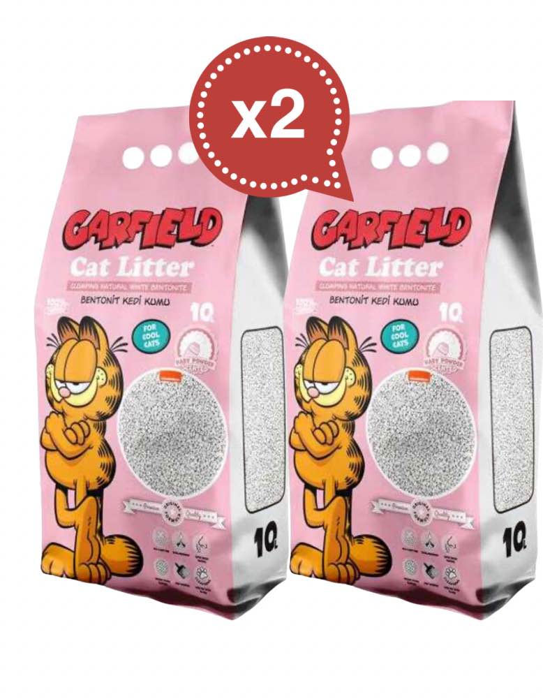 Garfield Baby Powder Scented Bentonite Cat Litter 2 X 10 L