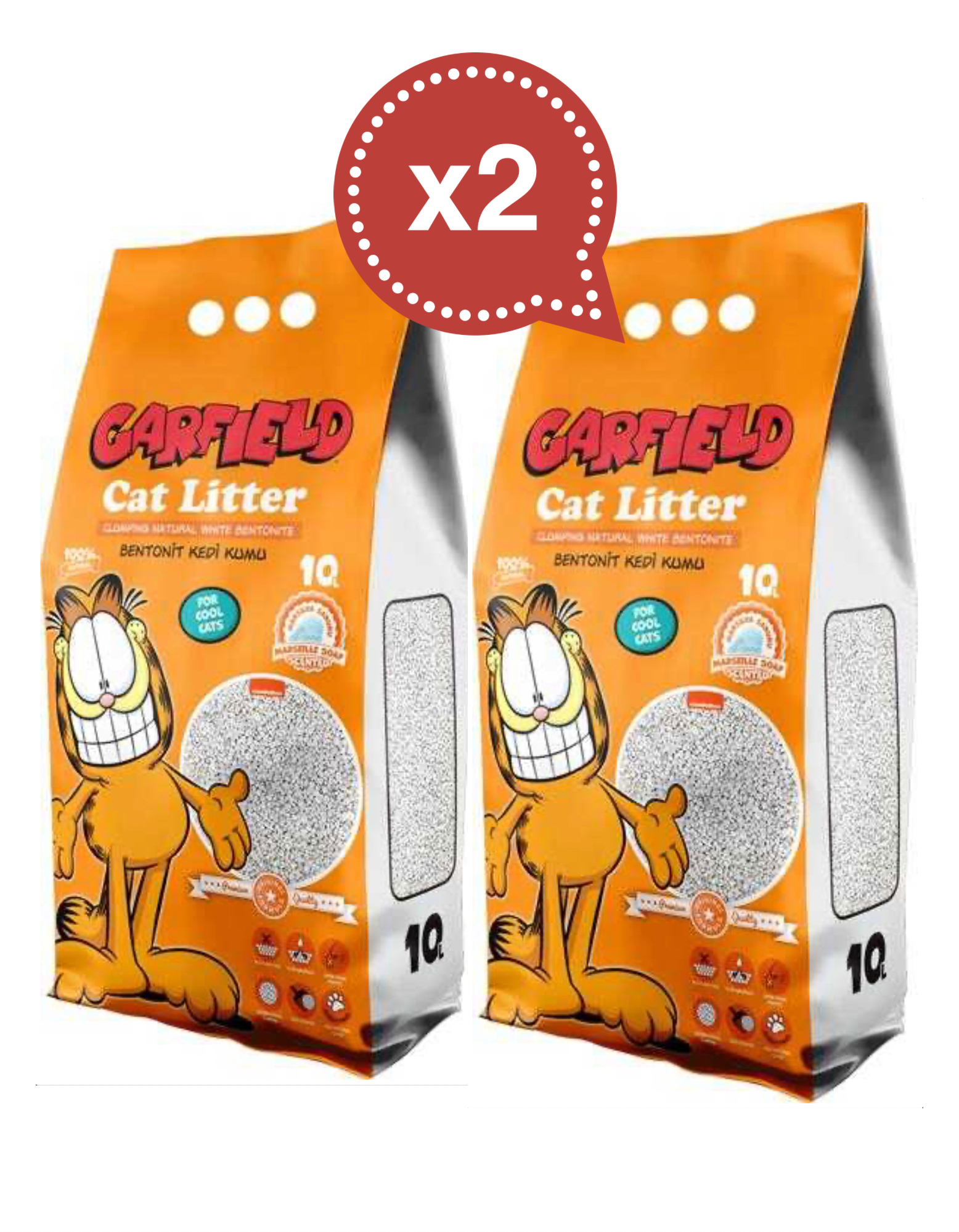 Garfield Marseille Soap Bentonite Cat Litter 2 X 10 L