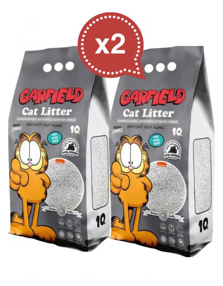 Garfield Activated Carbon Bentonite Cat Litter 2 X 10 L