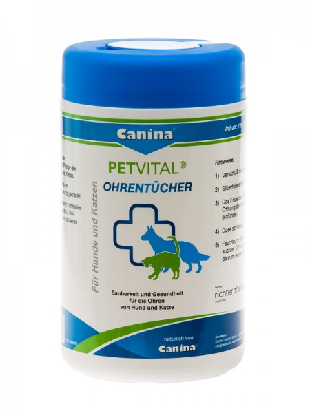 Canina®|PETVITAL®| Ear wipes| 120 Pieces